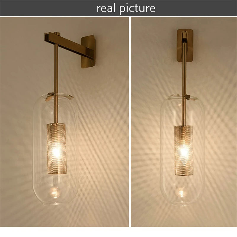 Modern Glass Wall Lights Led Metal Lamps Nordic Wall Lamps for Bathroom Bedroom Living Room Home Lights Loft Fixtures Luminaire