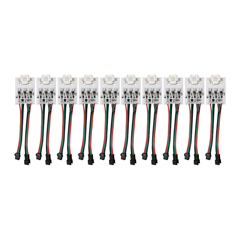 WS2811 High Power Addressable RGB LED Pixel Module (3W/9W/20W/30W) - DC12V–24V Full-Color Flood Light Driver