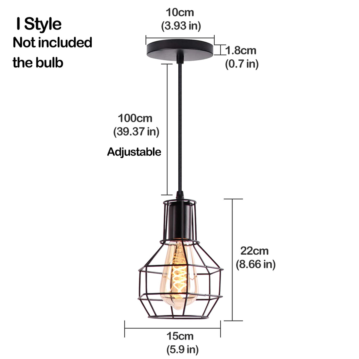 Retro Industrial Pendant Light Nordic Black Metal Cage Lighting Fixtures Iron Loft Cage Kitchen Vintage Adjustable Hanging Lamps