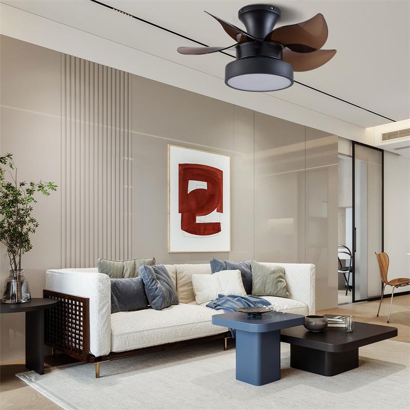 Modern Acrylic Round LED Ceiling Fan Light with Remote for Living Dining Room Bedroom