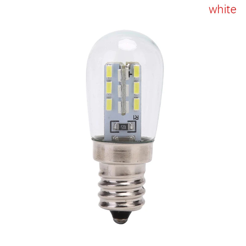 E12 220V LED Light Bulb with Clear Glass Shade - High Brightness Pure/Warm White Lamp for Sewing Machines & Refrigerators