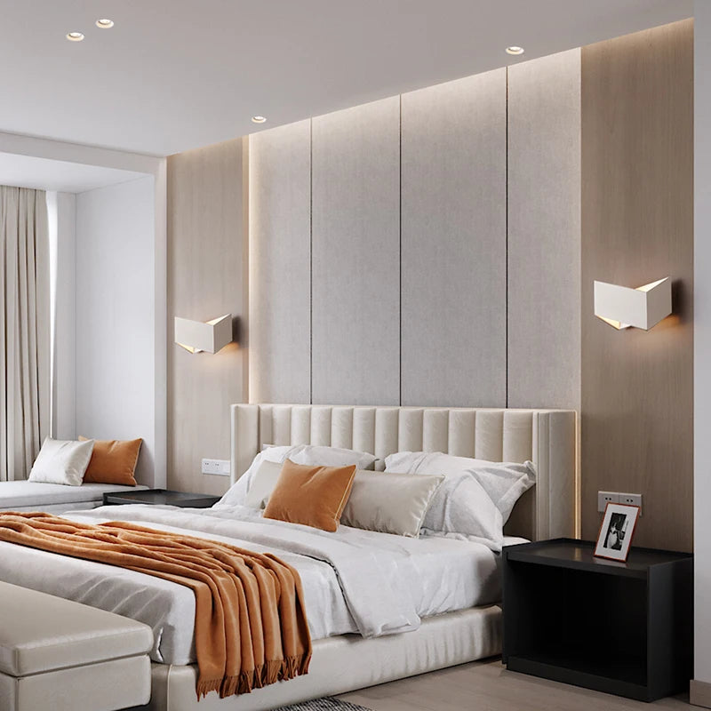 Modern Aluminum Indoor LED Wall Lamp - Minimalist Accent Sconce Light Fixture for TV Background Wall, Living Room Sofa, Bedroom Bedside & Balcony