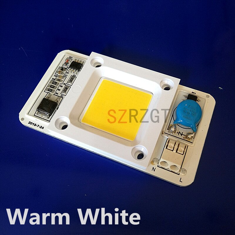 NEW Dimmable LED COB Lamp Chip 50W white/warm white AC110V 220V Input Smart IC Driver Fit For DIY LED Floodlight Spotlight LED