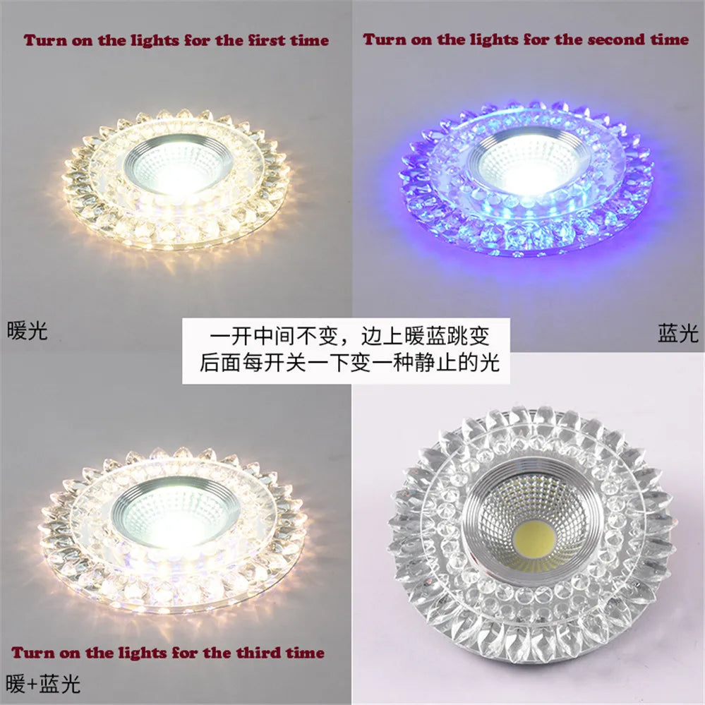 Modern Glass Crystal Garland Led Indoor Downlight for Living Room Kitchen restaurant Ceilings colorful Lighting Bull'S Eye Lamp