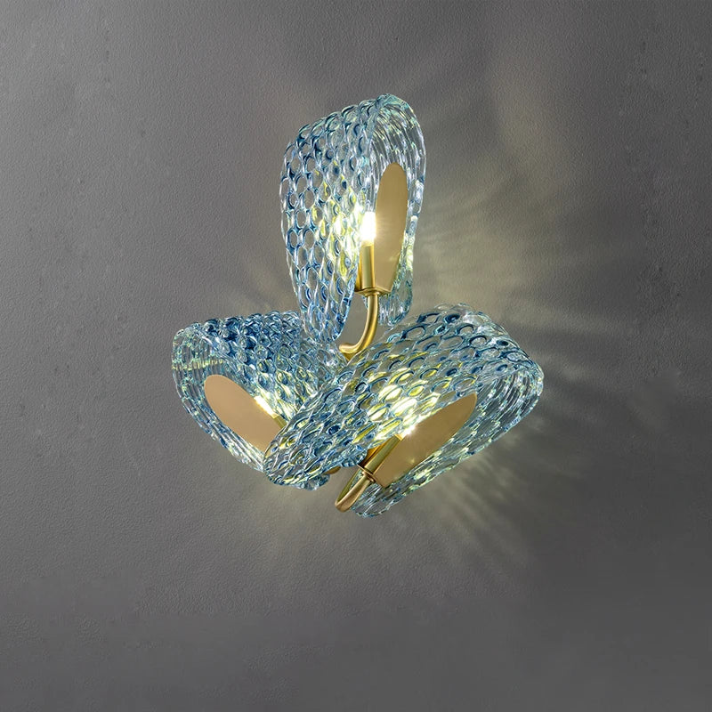 2026 Postmodern Copper Glass Chandelier - Blue Beauty Luxury Dining Room Light