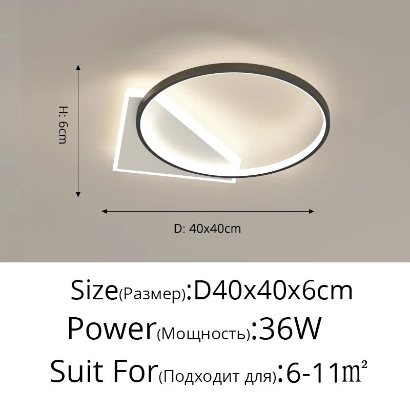 Modern LED Ceiling Lights For Bedroom Study Living Room Indoor Round Lighting Lamps Decoration Luminaria Lustres Lamparas Avize