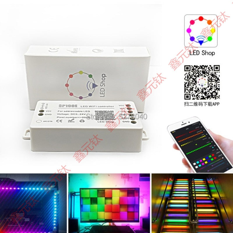 WIFI Unreal color controller APP RGB conterol ws2812b sk6812 sk6812RGBW 5-24v Intelligent brightness modulator