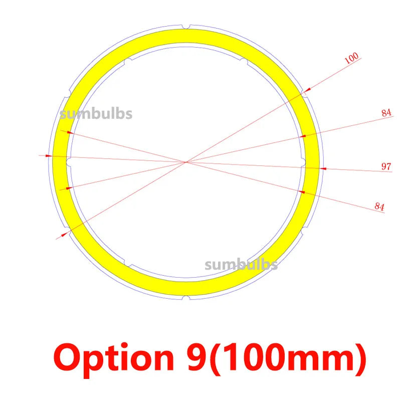 COB LED Angel Eyes Ring Light Chip (12V DC, 20mm–120mm) - Aluminum Board Light Source