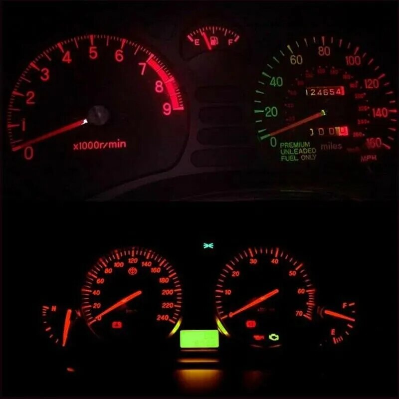 10x T5 B8.5D 5050 LED 1 SMD Car Dashboard Light Dash Instrument Indicator Lights Bulbs