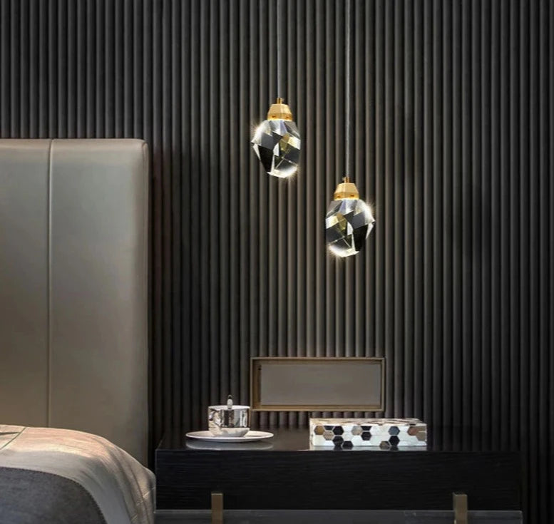 Modern Pendant Light Nordic Luxury K9 Crystal Chandelier Ceiling Lamps Hanging Fixture Indoor Living Dining Room Bedroom Decors