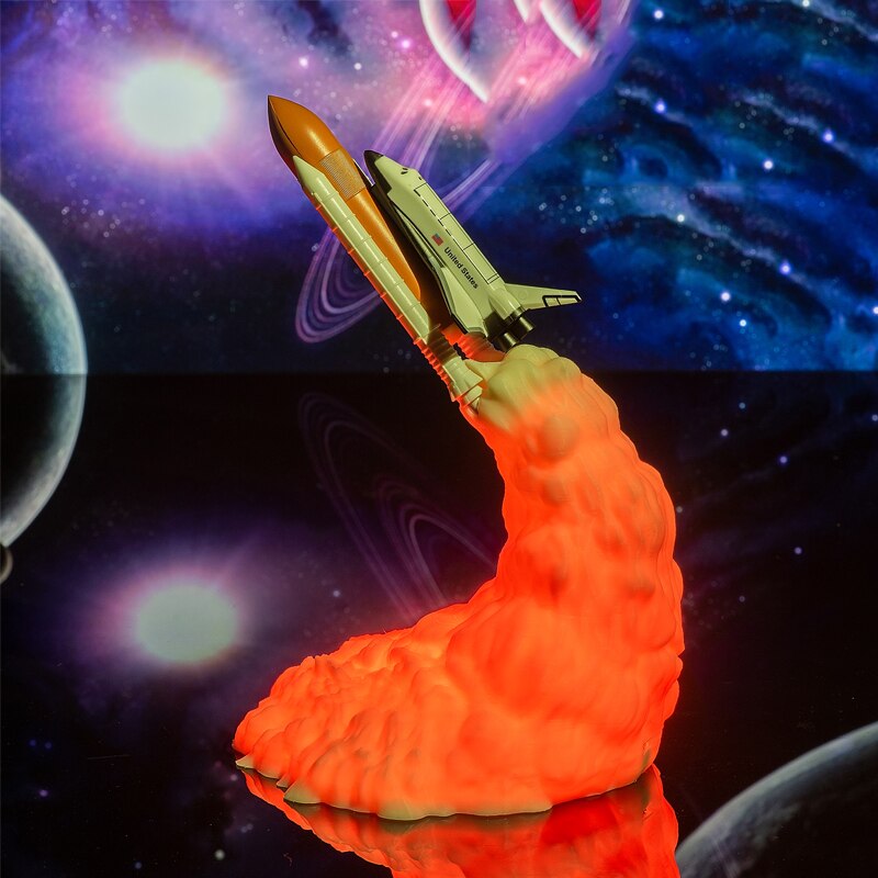 F2 Dropship 3D Print Galaxy LED Night Light Space Shuttle Rocket Lamp Saturn V Lamp For Space Lovers USB Charging Switch Control