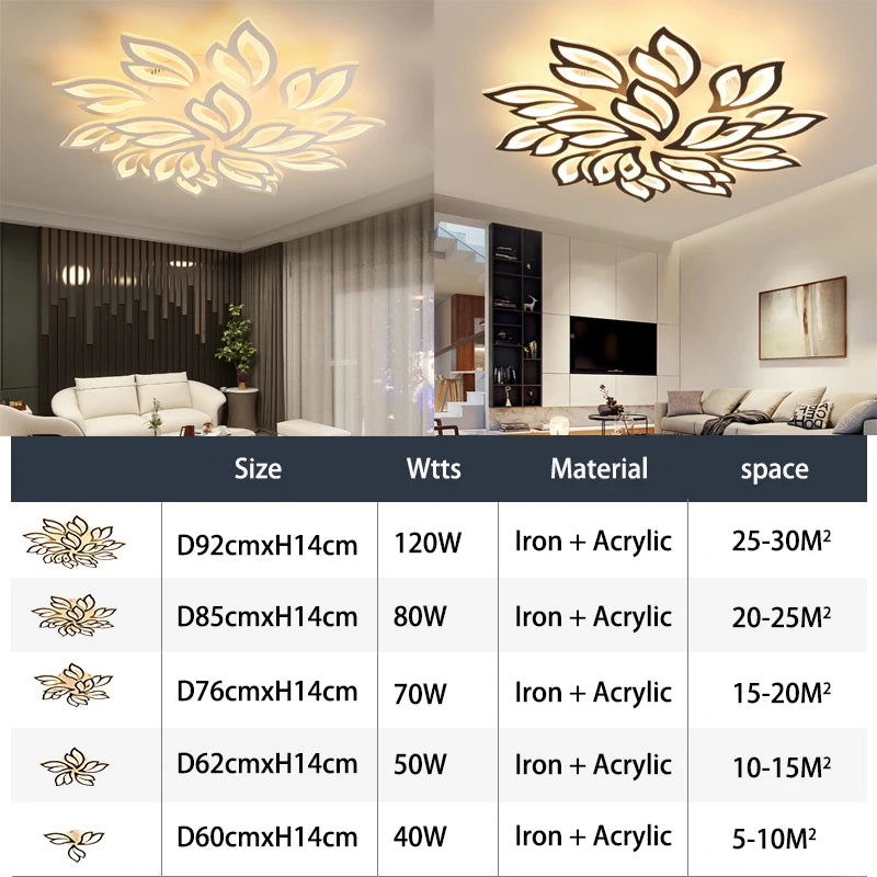 Modern Led Ceiling Lights For Living Room Bedroom Led Ceiling Lamps Black/White Acrylic Kitchen Hanging Light Fixtures
