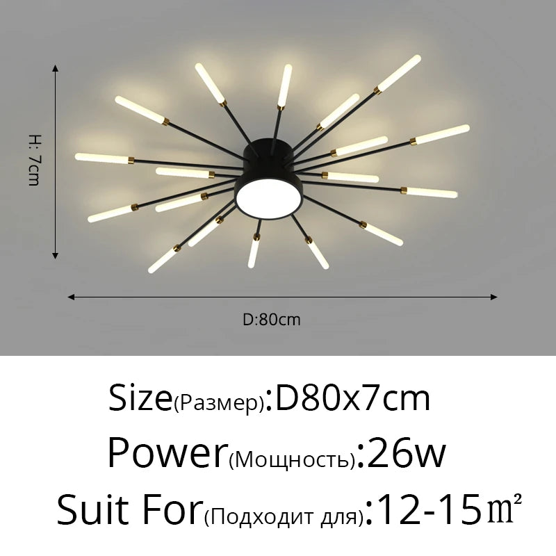 2025 New fireworks led Chandelier For Living Room Bedroom Home chandelier Modern Led Ceiling Chandelier Lamp Lighting chandelier