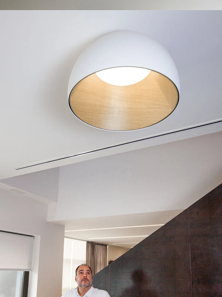 Bedroom lamp ceiling lamp creative inclined ceiling room light personality modern minimalist wood grain study lamp owner