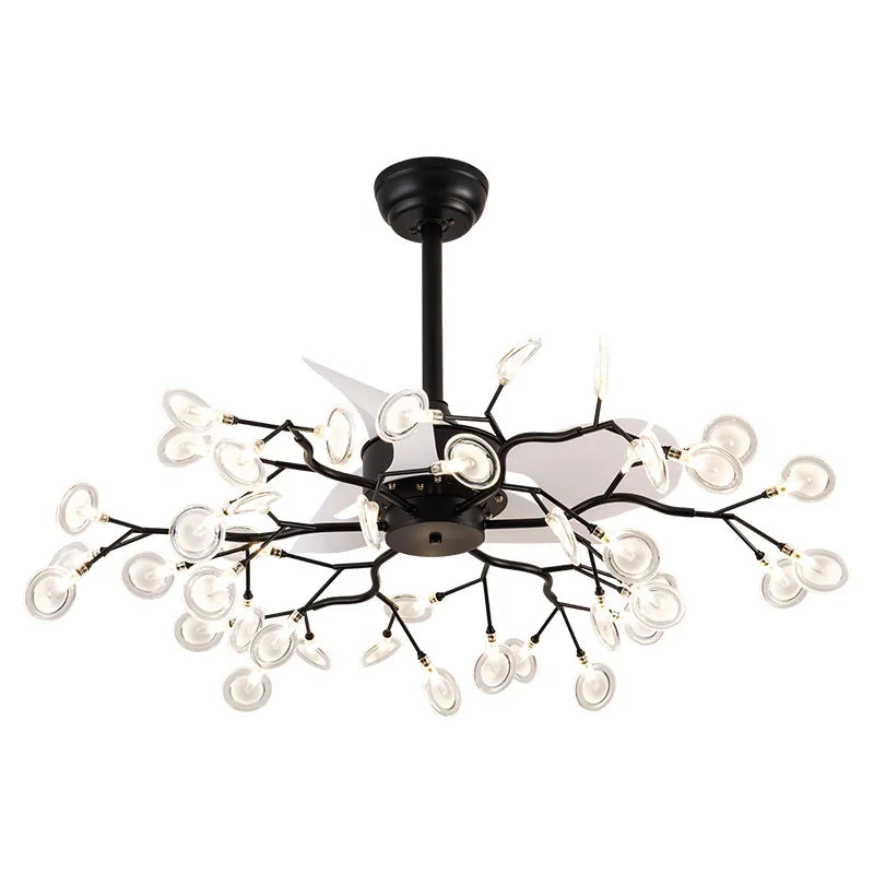 23 Inch ceiling fan fans with lights remote control Reversible ventilator lamp bedroom decor Silent Motor glowworm firefly