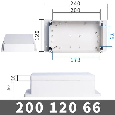 IP67 Waterproof Electronic Project Box with Mounting Ears - Outdoor Plastic Junction Enclosure & Instrument Housing Case