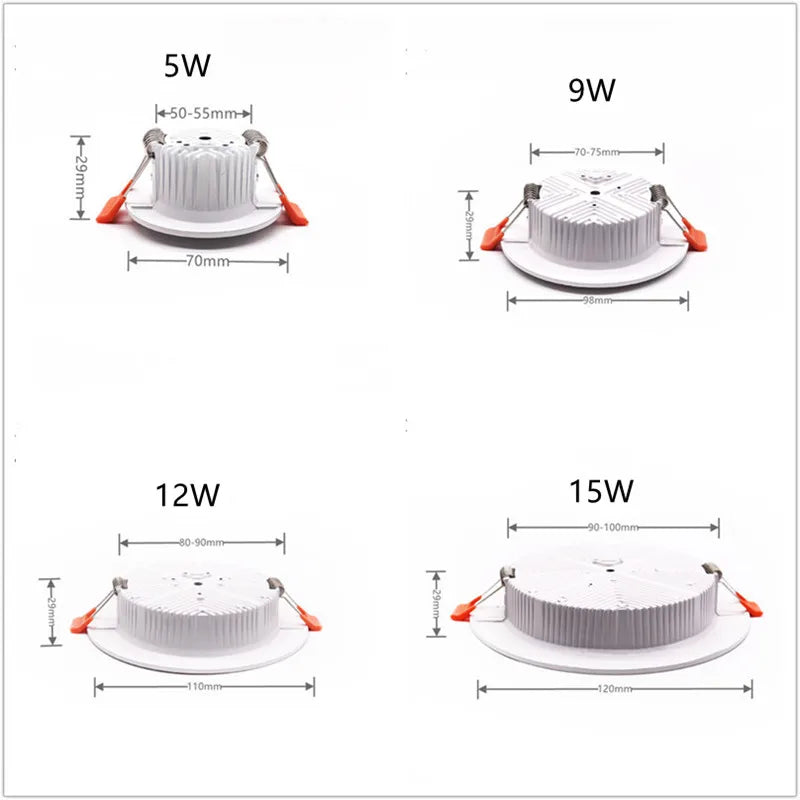 Dimmable 5W-36W LED Ceiling Lamp Recessed SMD Downlight 24W 30W Spot Light AC85-260V For Living Room and Shopping Mall Lighting
