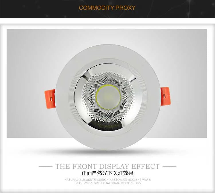 Modern LED COB Recessed Downlight - 5W to 15W Dimmable Spotlight for Commercial & Retail Lighting