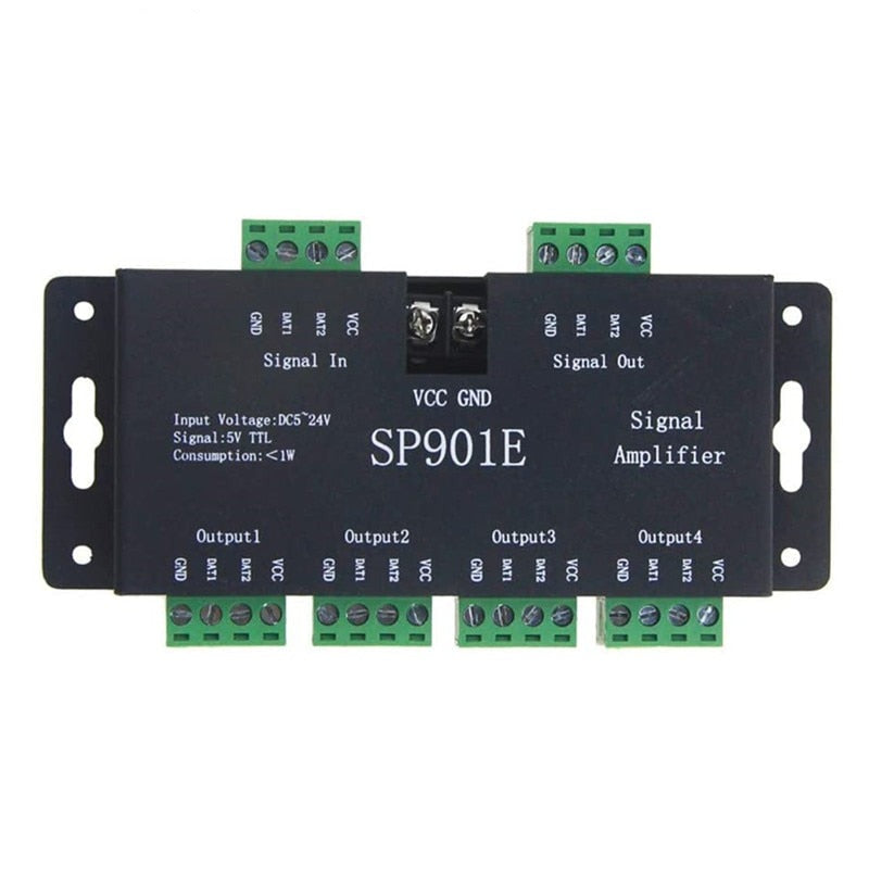 Signal Amplifier Repeater for WS2812B WS2811 WS2813 RGB Addressable LED Pixel Strip Programmable Matrix Panel Light
