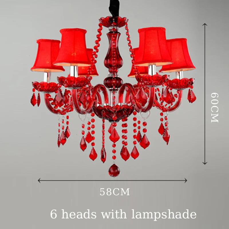 Luxury Green Crystal Chandelier - Vintage E14 Candle Pendant Light