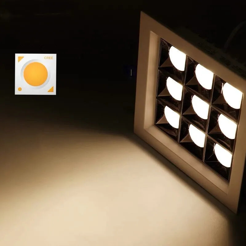 Dimmable embedded LED panel, square ceiling lamp, 15W, 24w, 30w, AC110V, 220V, 1 pc.