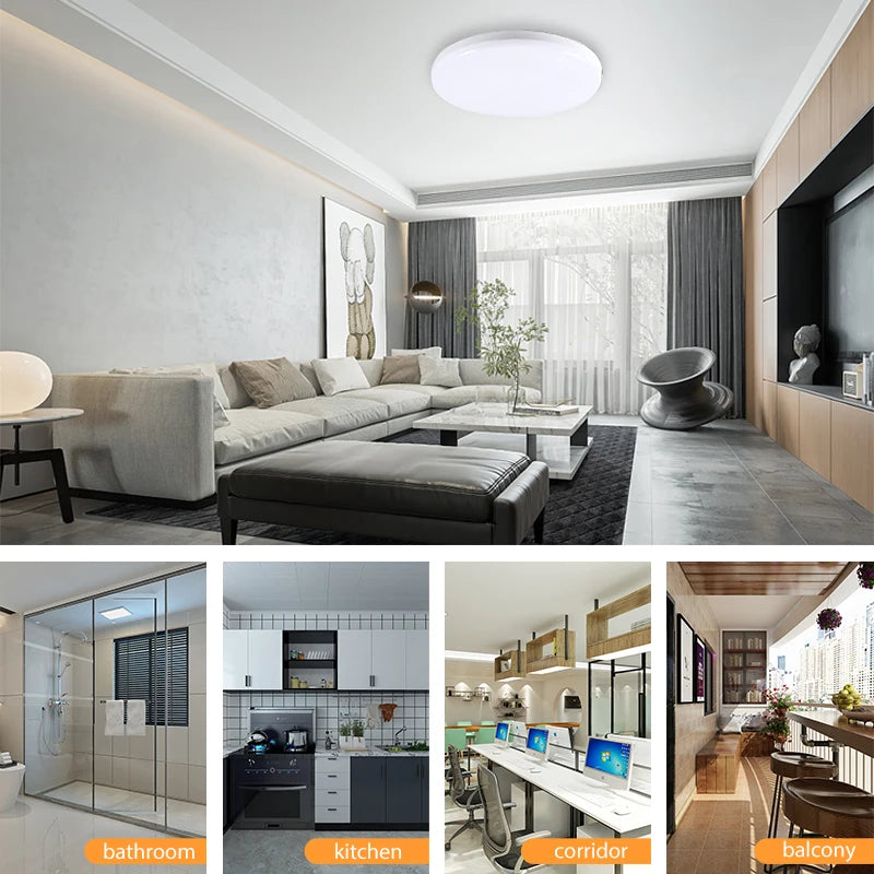 Ultra-Thin Surface Mount LED Ceiling Light (6W-48W) - AC85-265V Flush Mount Panel Lampada Lamp Fixture for Bedroom & Living Room