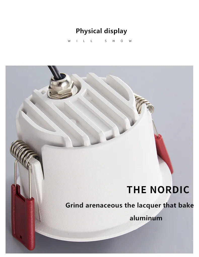 IP65 COB Waterproof Spotlight Recessed 5 Colors and 3 Emitting Colors