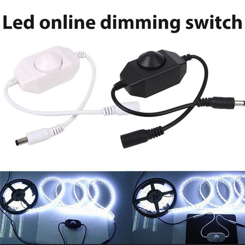 Premium 12V DC 0-100% PWM Manual Knob LED Dimmer Switch for LED Strip Light Black Stylish Lighting Accessories Dimmers Switch