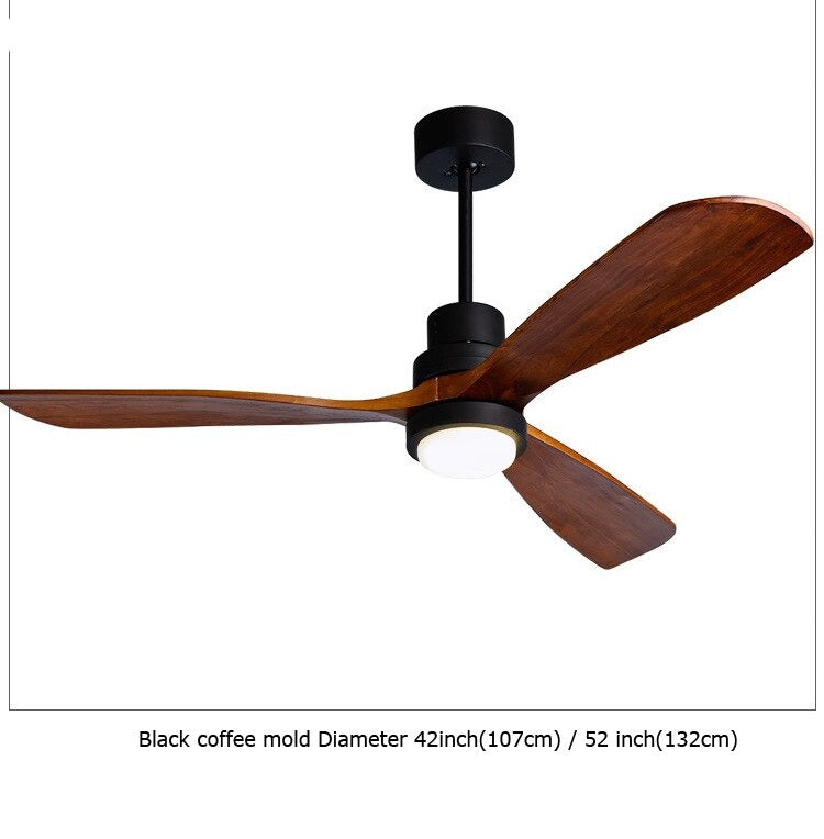 Retro Ceiling Fan Light LED Fan Chandelier Wooden LED Flush Mount Ceiling Light Fixtures Simple Ceiling Fan 42/52 inch