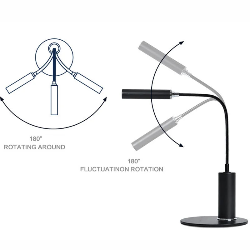 Desk Lamp Led Light USB DC 10Led Black Modern Night Lights Bedside Table Lamps For Student Reading Book Office Working Lighting
