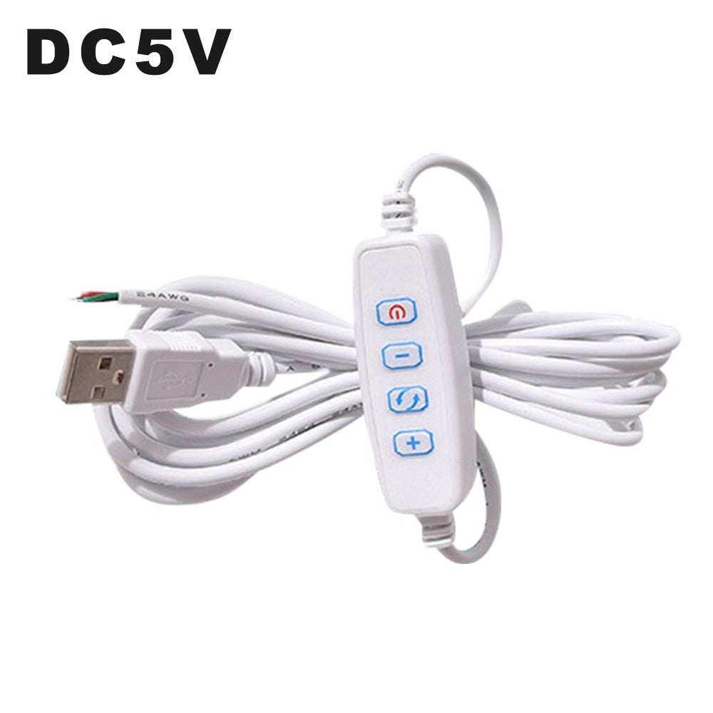 LED Dimmer USB Port Power Supply Line Dimming Color-matching Extension Cable With ON OFF Switch Adapter For LED Light Bulb