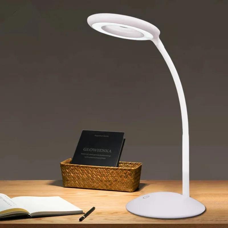 LED table lamp flexible foldable three-speed dimming eye protection table lamp AAA battery-powered children reading book light