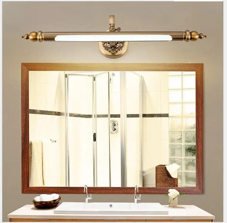 Bathroom Mirror Lamp 48CM/57CM/68CM Waterproof Retro Bronze Cabinet Vanity Mirror Lights Led Wall Light Lamp LED Light Wall Lamp