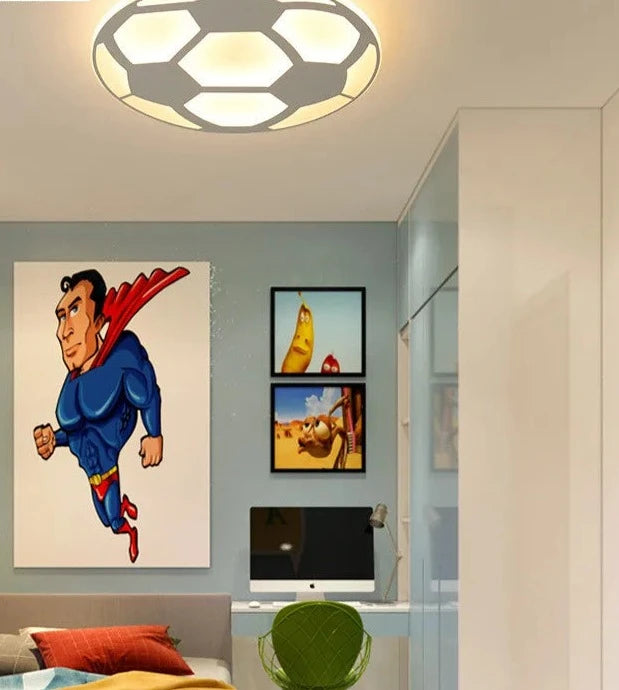 Modern children's cartoon football LED eye lamp simple creative warm boy girl room study lighting