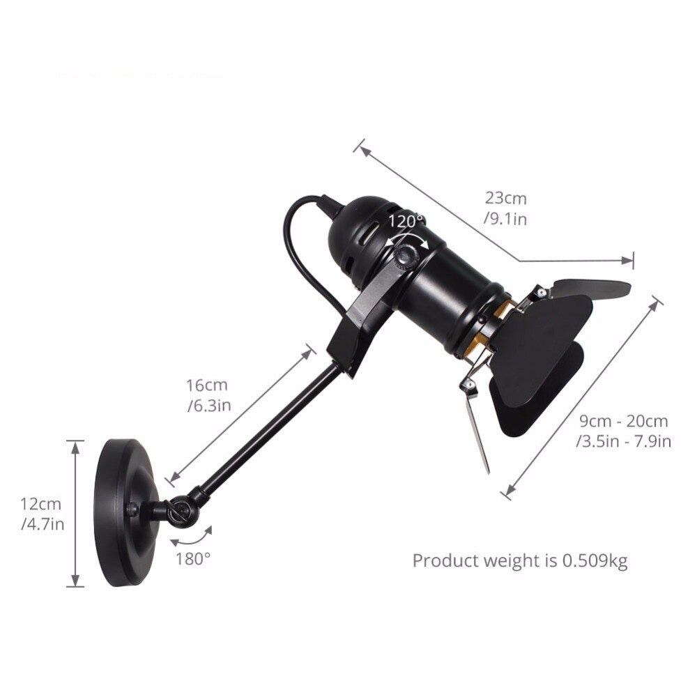 LED Retro Track Light Hotel Restaurant Bar Four-Page Blackout Spotlight Iron Industrial Style Loft Hallway Studio Ceiling Light