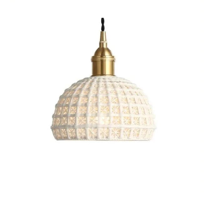 Nordic Japan Style Pendant Lights Fixtures Dinning Living Room Light White Ceramic Copper Vintage Pendant Lamp Hang lamp