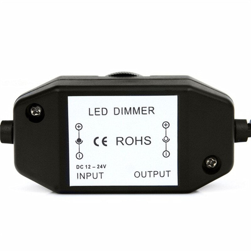 Premium 12V DC 0-100% PWM Manual Knob LED Dimmer Switch for LED Strip Light Black Stylish Lighting Accessories Dimmers Switch