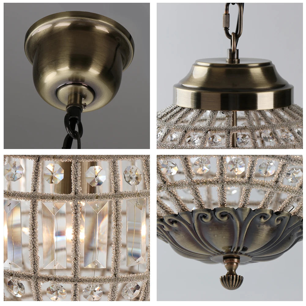 Retro Vintage Royal Empire Ball Chandelier Crystal Modern Pendant Lamp Lights E27 For Living Room Bedroom Bathroom Hotel