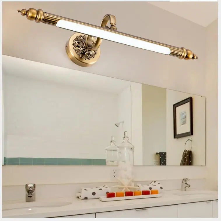 Bathroom Mirror Lamp 48CM/57CM/68CM Waterproof Retro Bronze Cabinet Vanity Mirror Lights Led Wall Light Lamp LED Light Wall Lamp