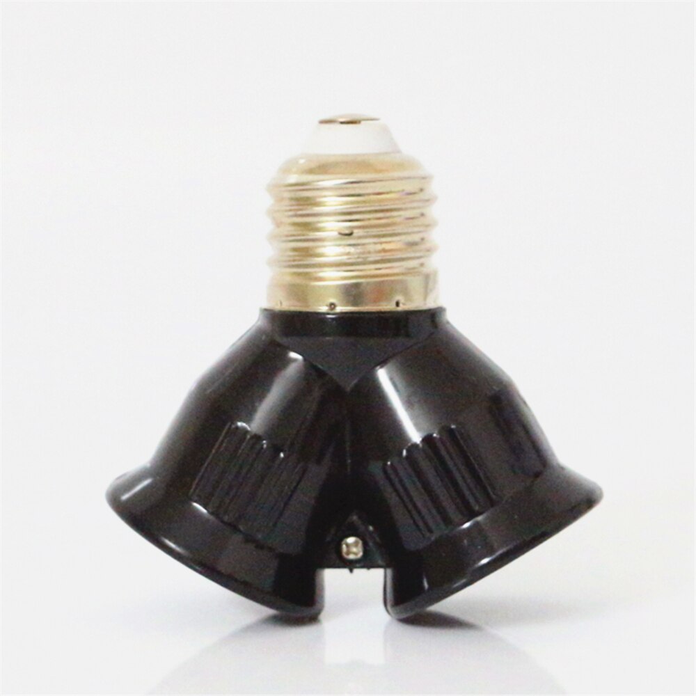 Black Fireproof Material E27 TO 2E27 Socket Base LED Bulb Converter Splitter Adapter E27 to 2 E27 Lamp Holder Converter