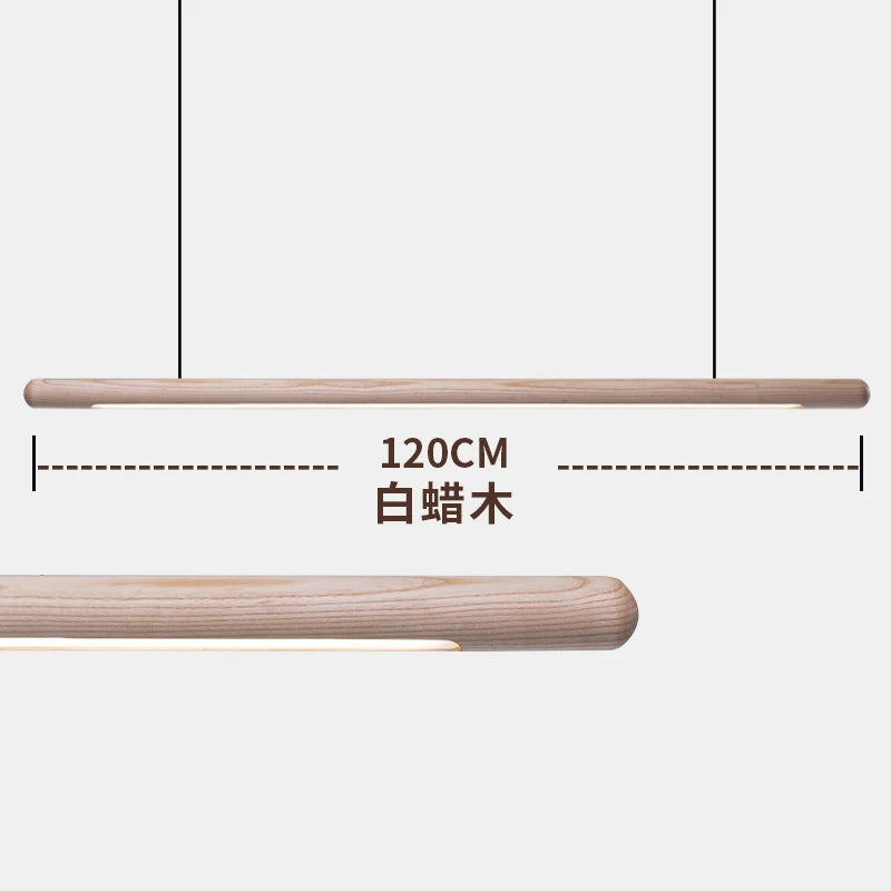 Designer Nordic Restaurant Bar Wood Pendant Lights Black Walnut Minimalist Long Strip Led Hanglamp Home Decor Dining Room Lights