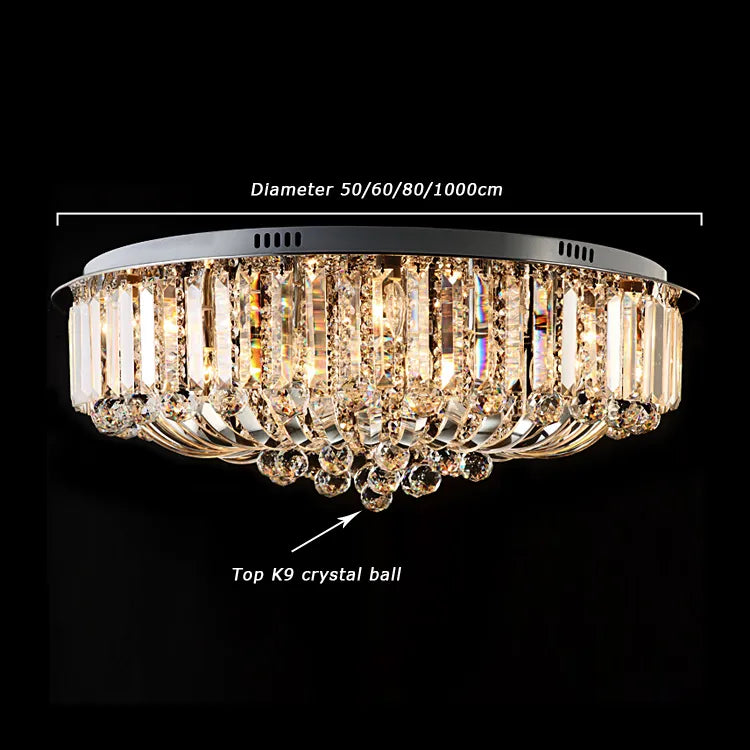 Crystal Ceiling Lights Modern Lamps Luxury Ceiling lamps Chrome luminaria decken leuchte Round Crystal Lighting Home LED Fixture