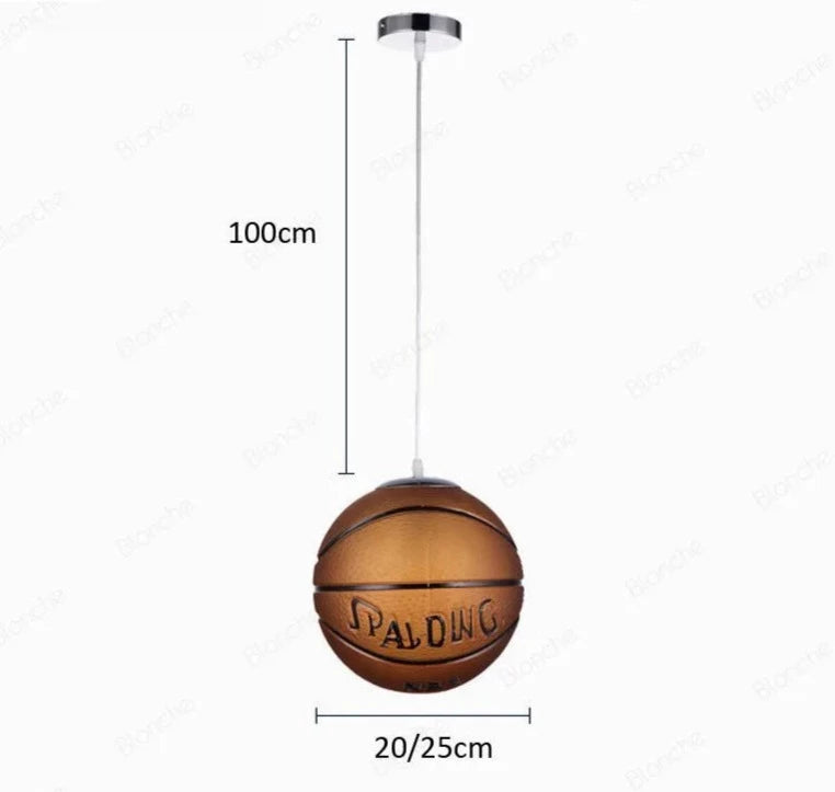 Basketball Football Glass Pendant Lights Modern Led Sport Hanging Lamp for Children's Room Kids Bedroom Home Loft Decors Luminaie