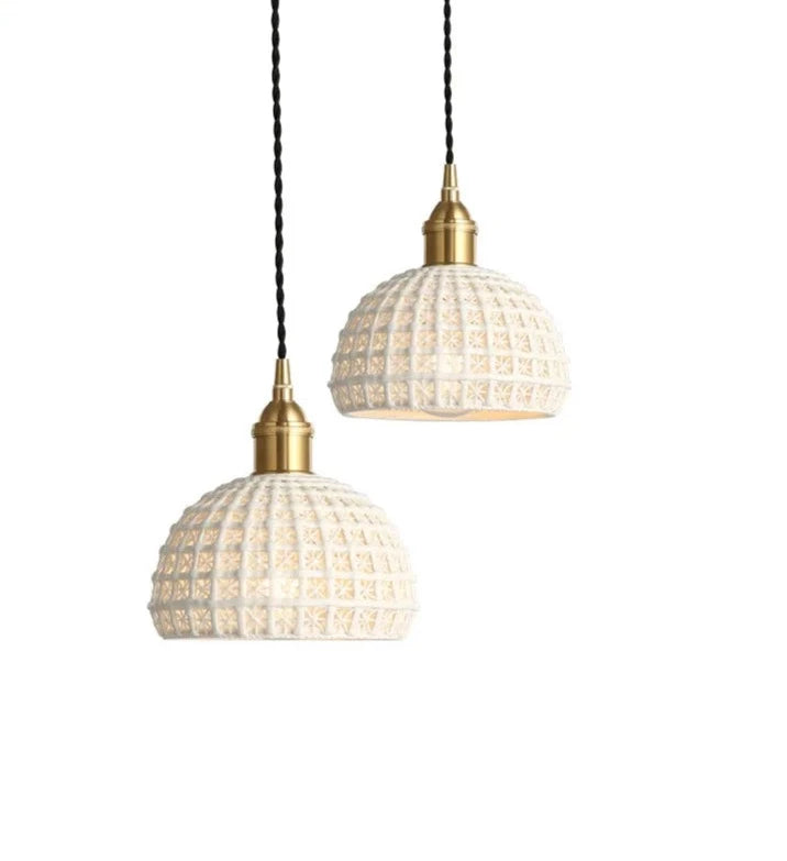 Nordic Japan Style Pendant Lights Fixtures Dinning Living Room Light White Ceramic Copper Vintage Pendant Lamp Hang lamp