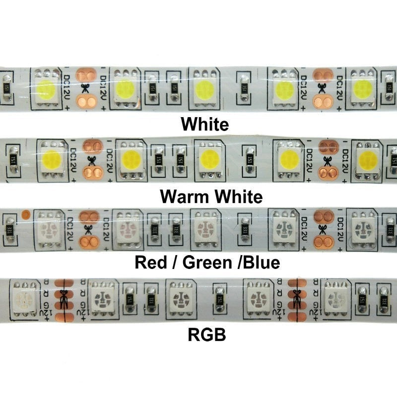 DC 12V Flexible LED Strip Light SMD 2835 5050 White Warm White Blue Green RED RGB LED Strip For Living Room Bedroom Decoration