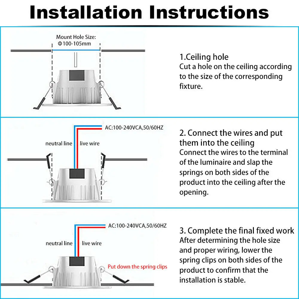 6X 9W RGB+WW+CW 3in1 Smart LED Ceiling Lamp Down Light WIFI/Bluetooth Spotlights Wall Touch/APP/Music Controller Timer Dimmer
