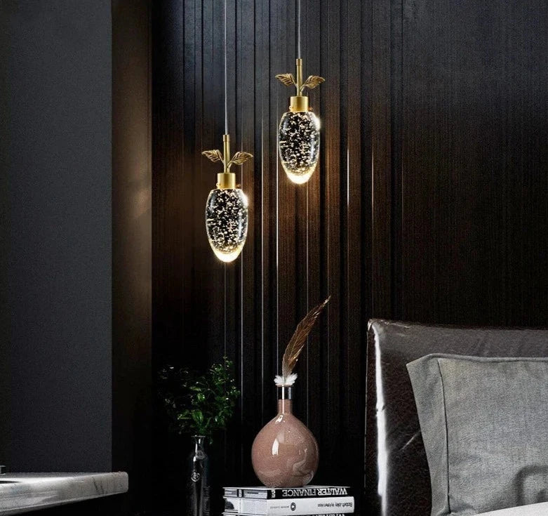 Modern Pendant Light Nordic Luxury K9 Crystal Chandelier Ceiling Lamps Hanging Fixture Indoor Living Dining Room Bedroom Decors