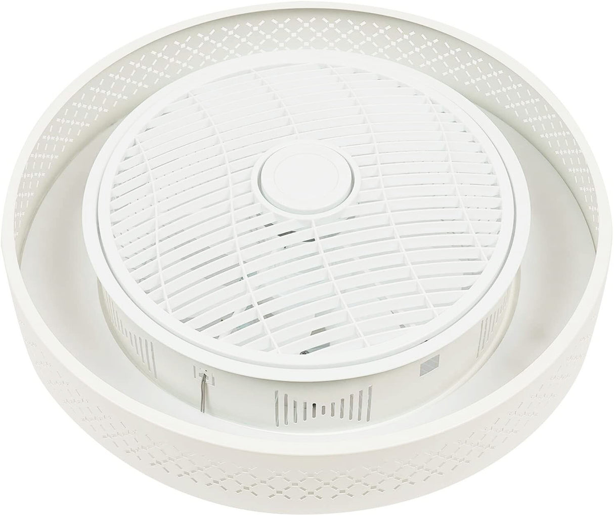 Ceiling Fan with Light Led Grid Lamp with Remote Control for Living Room Dining Room Kitchen