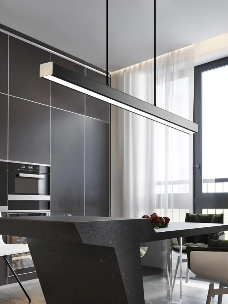 Modern Minimalist Coffee / Black LED Bar Chandelier Restaurant Hanging Lamp Office Lighting Nordic Living Room Bar Lights