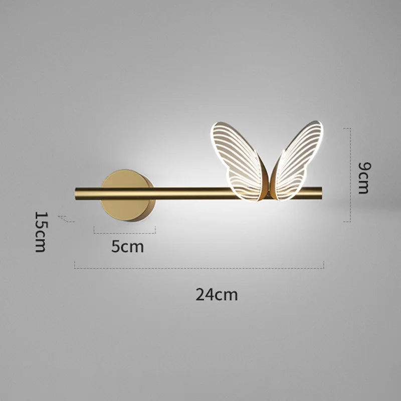 Butterfly LED Pendant Wall Lights Nordic Indoor Lighting Ceiling Lamp Bedside Lamp Hanging Lamps Modern Living Room Decoration